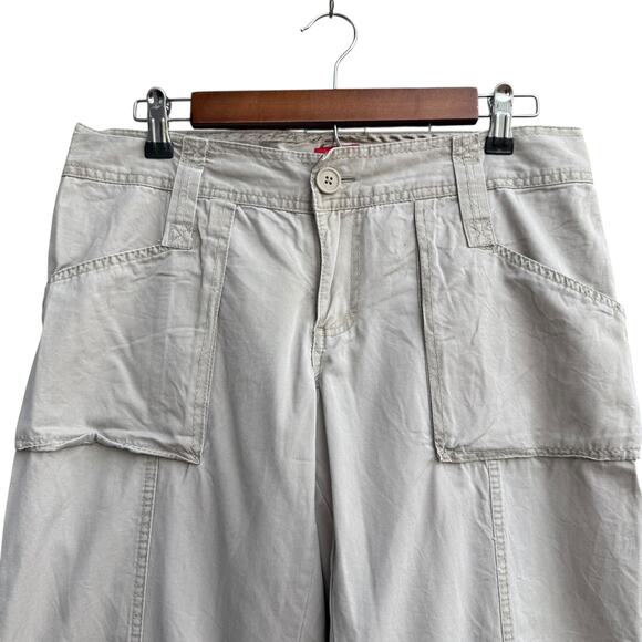 Mossimo 32 Tan Khaki Roll Up Utility Capri Pants 100% Cotton - Picture 2 of 8